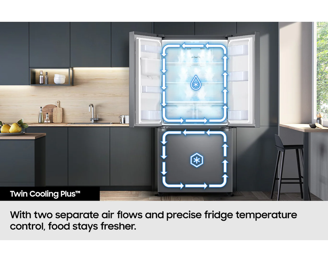 Samsung Bespoke AI RF24BB620EB1EU SpaceMax 674L Total No Frost American Fridge Freezer Black - Image 7