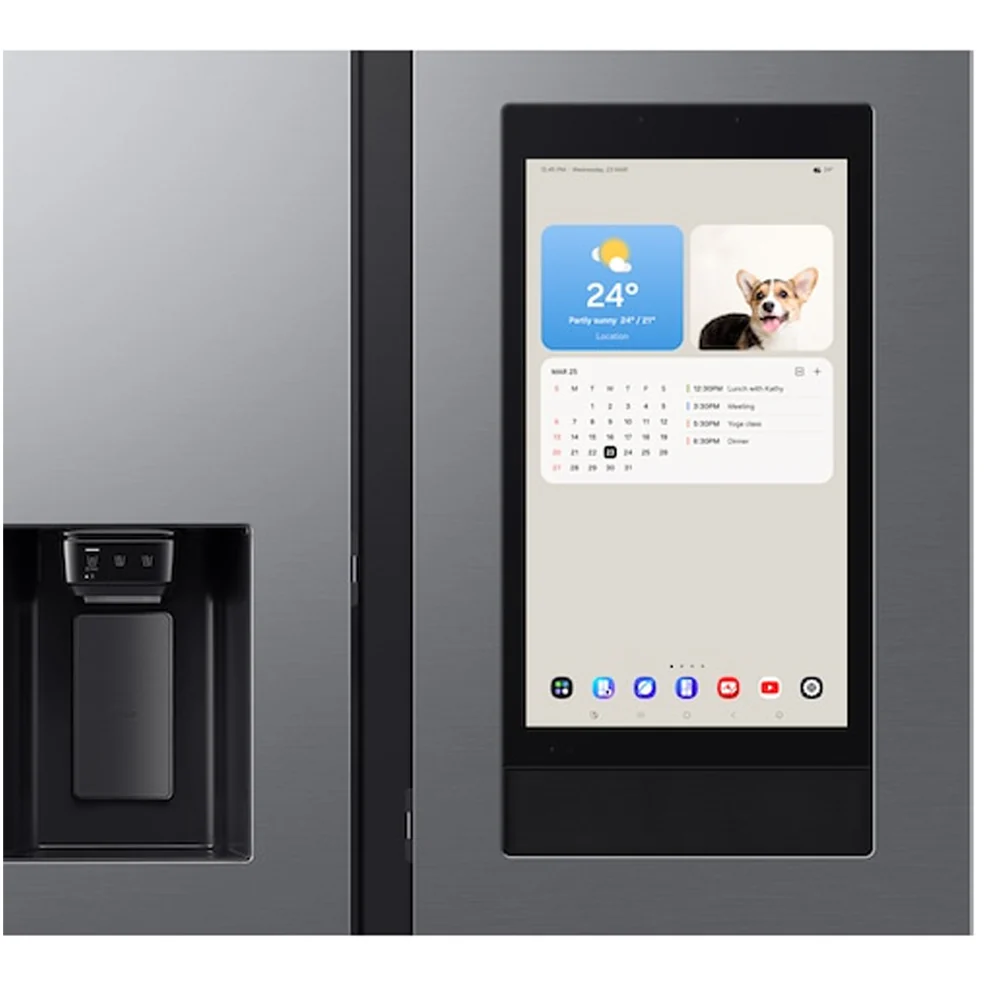 Samsung Bespoke AI RS90F66BETEU Plumbed American Fridge Freezer with Family Hub Silver - Image 9