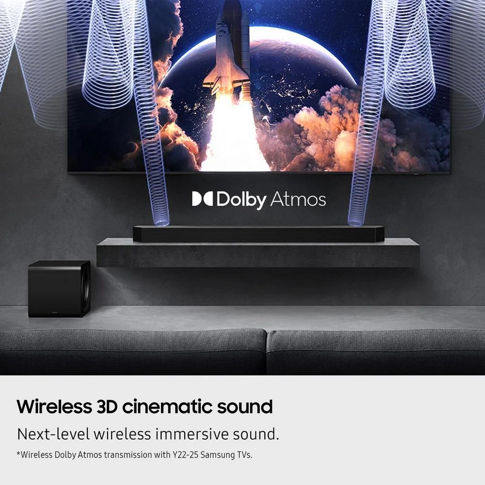 Samsung HW-Q990F 11.1.4ch Q-Series Soundbar with Wireless Subwoofer and Rear Speakers in Titan Black 2025 - Image 10