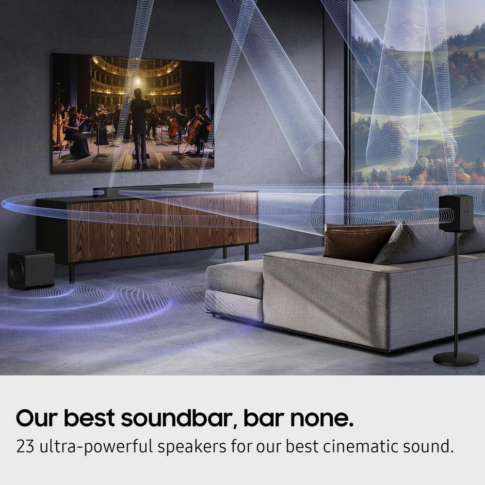 Samsung HW-Q990F 11.1.4ch Q-Series Soundbar with Wireless Subwoofer and Rear Speakers in Titan Black 2025 - Image 6