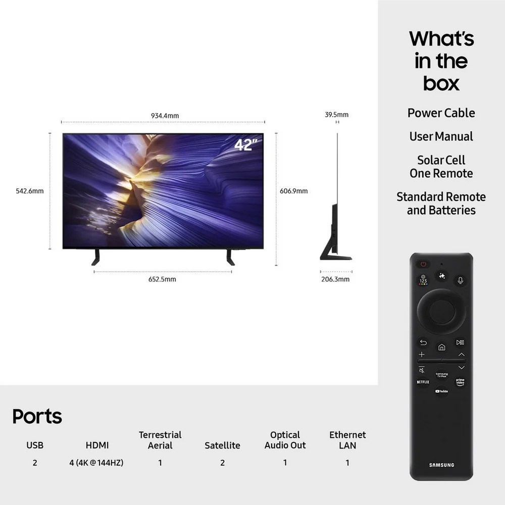 Samsung QE42S90FAEXXU 42 Inch S90F 4K OLED Ultra HD HDR Smart AI TV - Image 4