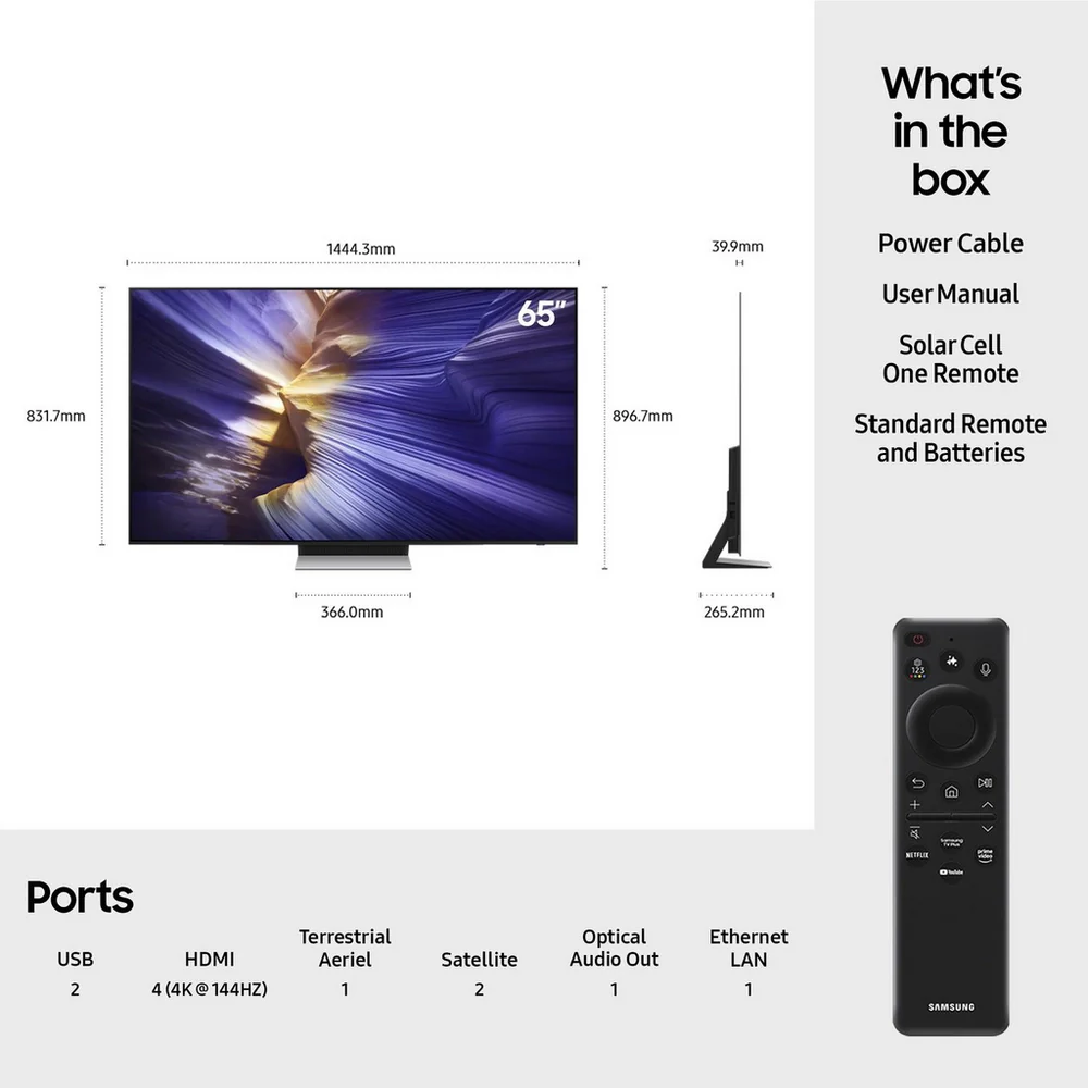 Samsung QE65S90FATXXU 65 Inch S90F 4K OLED Ultra HD HDR Smart AI TV - Image 5