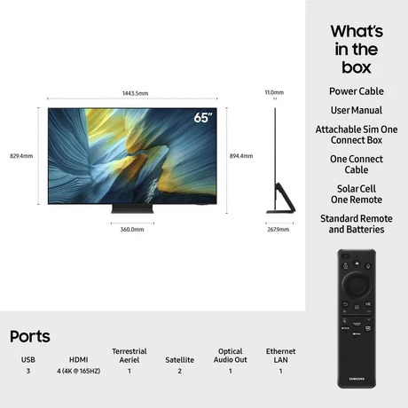 Samsung QE65S95FATXXU 65 Inch S95F OLED 4K Ultra HD HDR Smart AI TV - Image 4