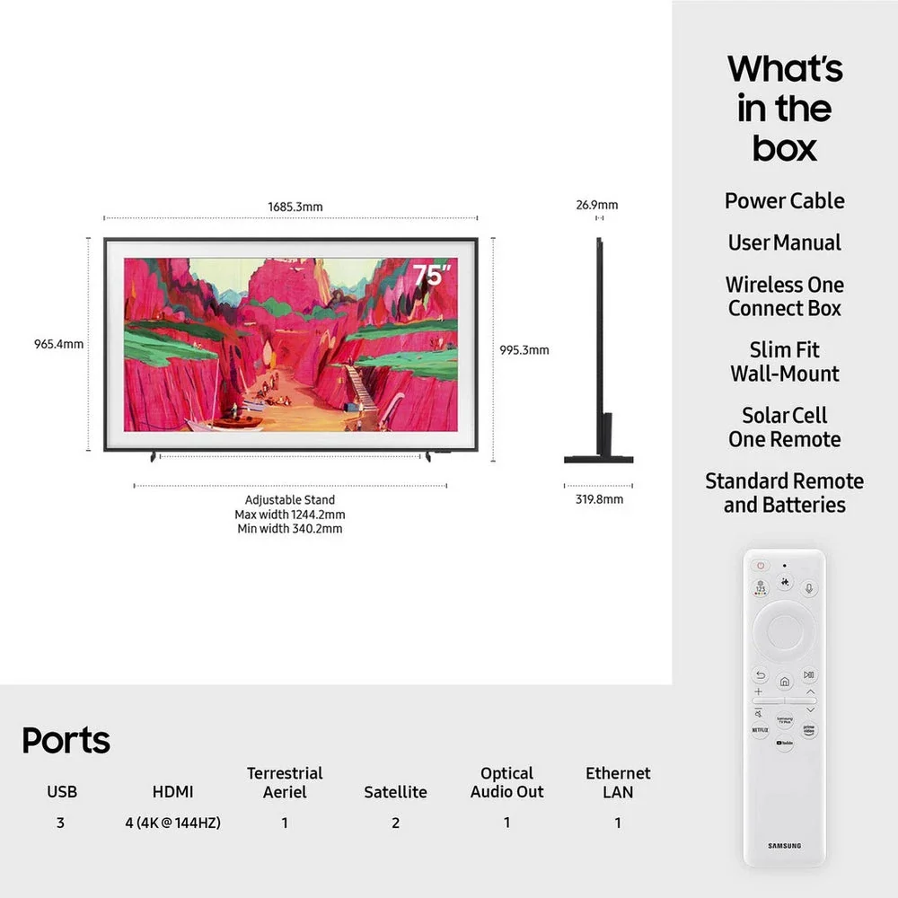 Samsung QE75LS03FWUXXU 75 Inch The Frame Pro LS03FW Art Mode Neo QLED 4K Vision Ultra HD HDR Smart AI TV - Image 5