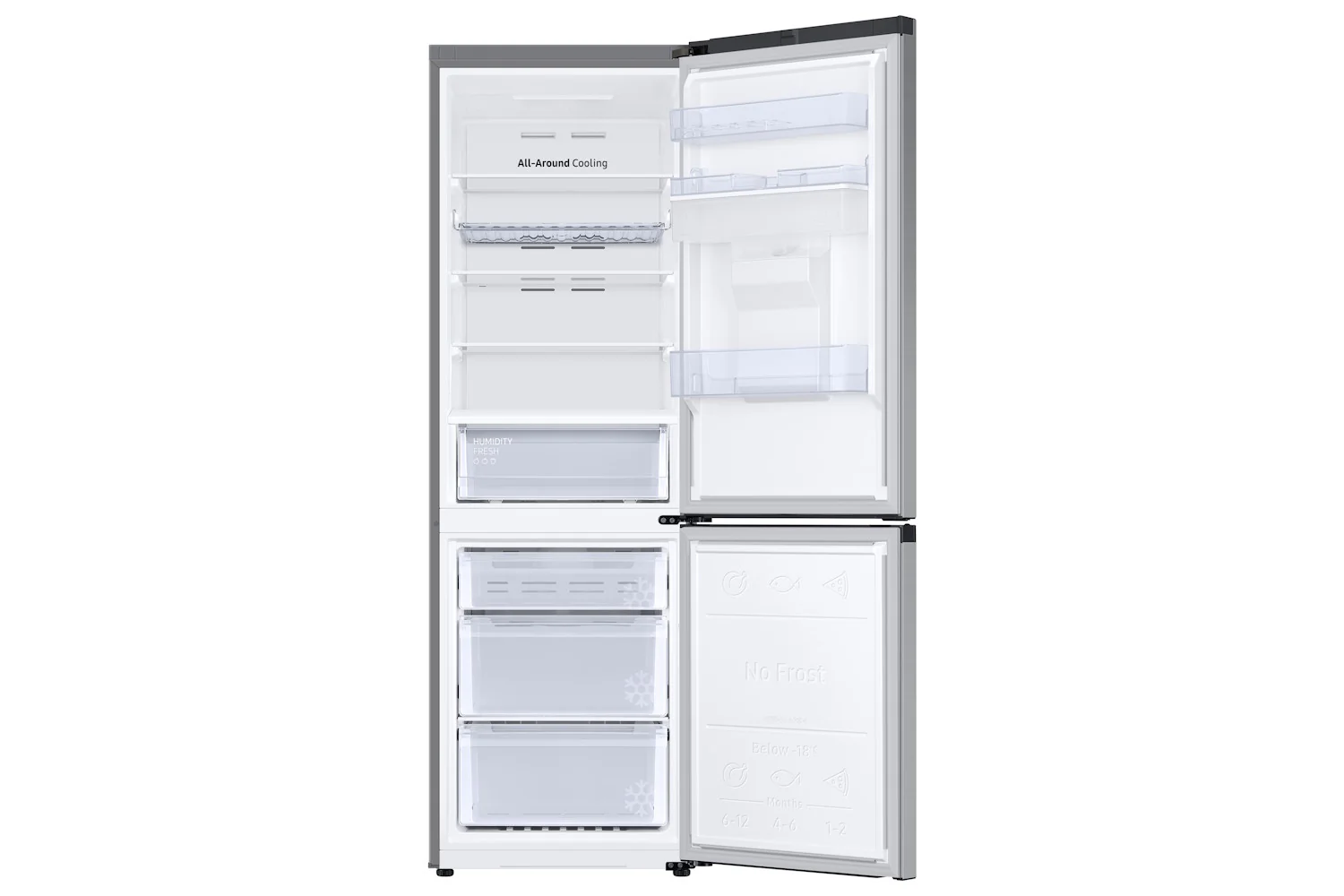 Samsung RB34C632ESAEU Series 7 SpaceMax 341L Freestanding Tall Fridge Freezer Silver - Image 4