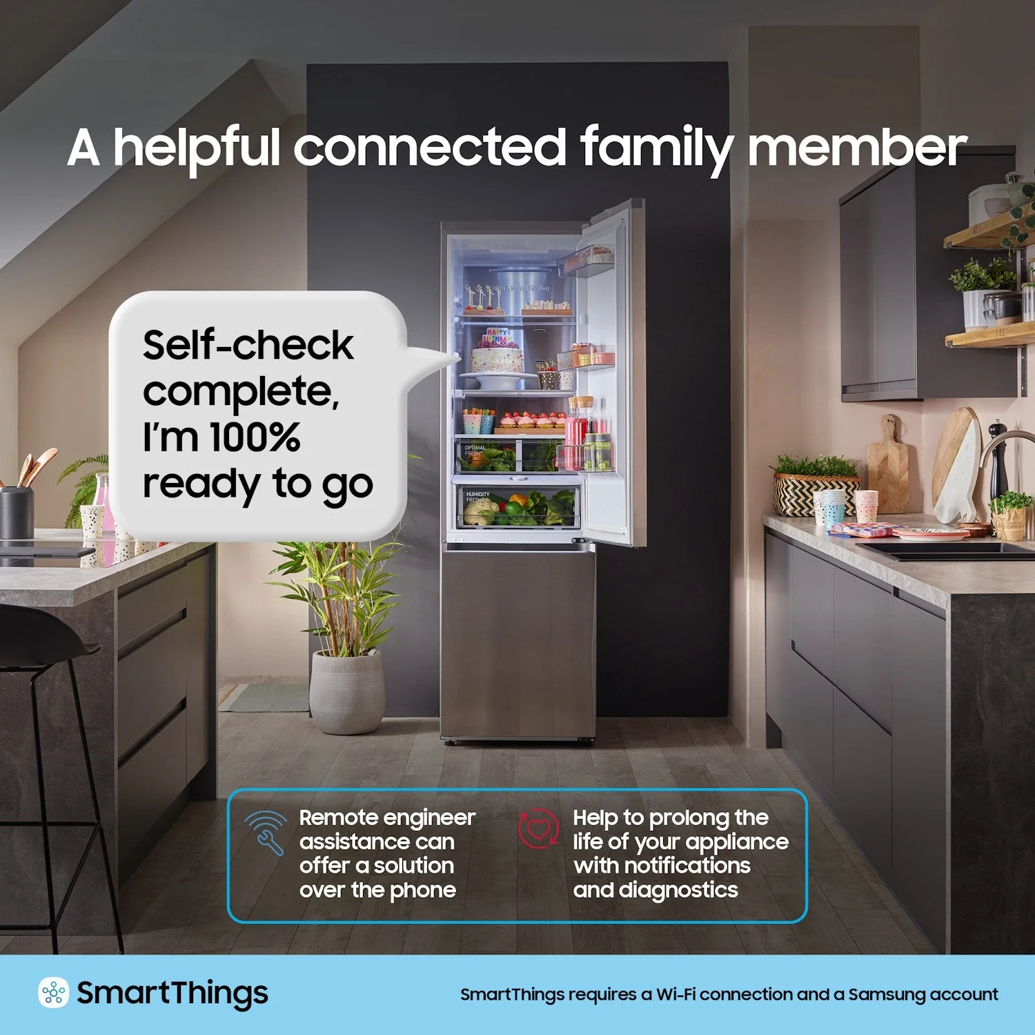 Samsung RB34C632ESAEU Series 7 SpaceMax 341L Freestanding Tall Fridge Freezer Silver - Image 9