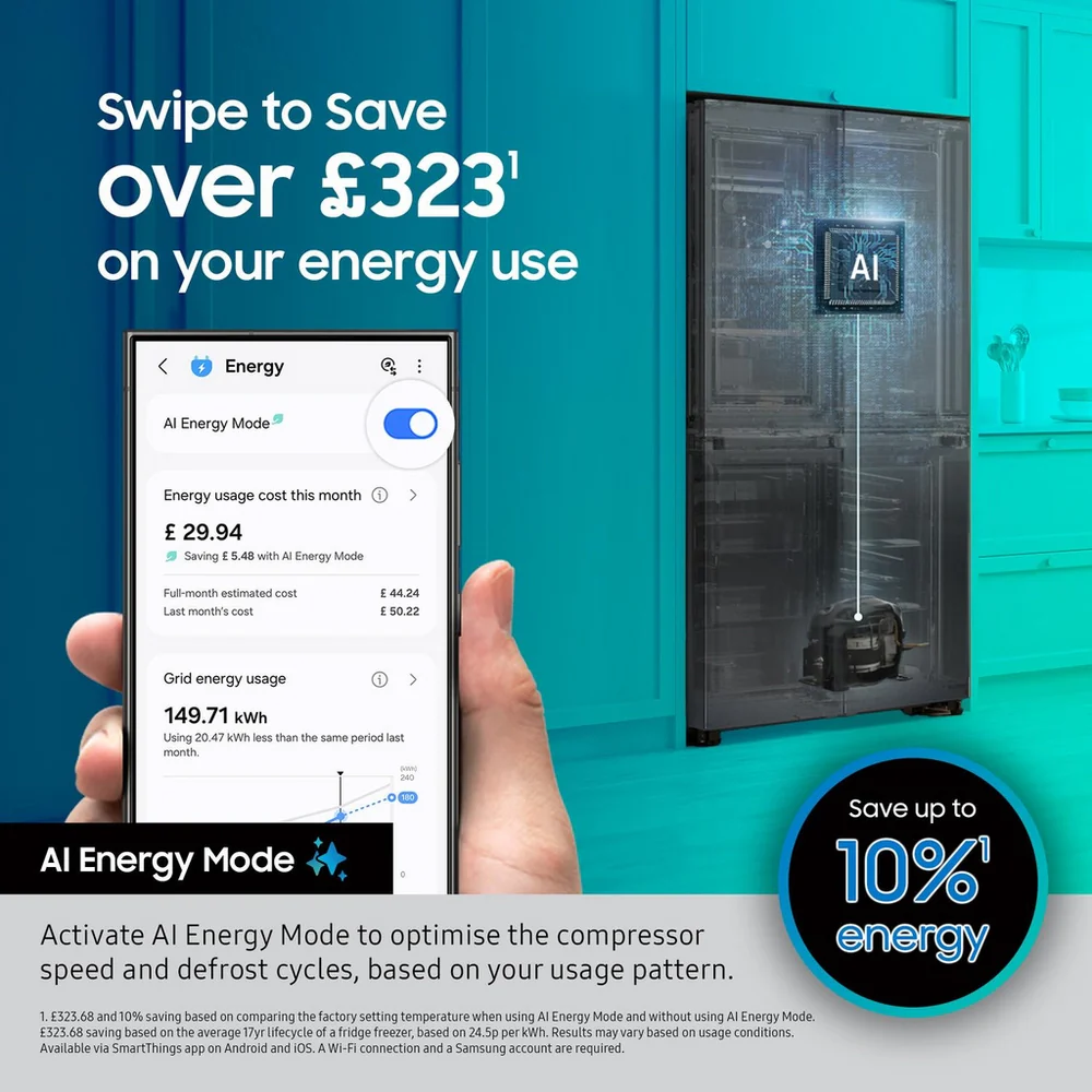Samsung RF50C532EB1 Series 7 SpaceMax American Style Smart Fridge Freezer Black - Image 9