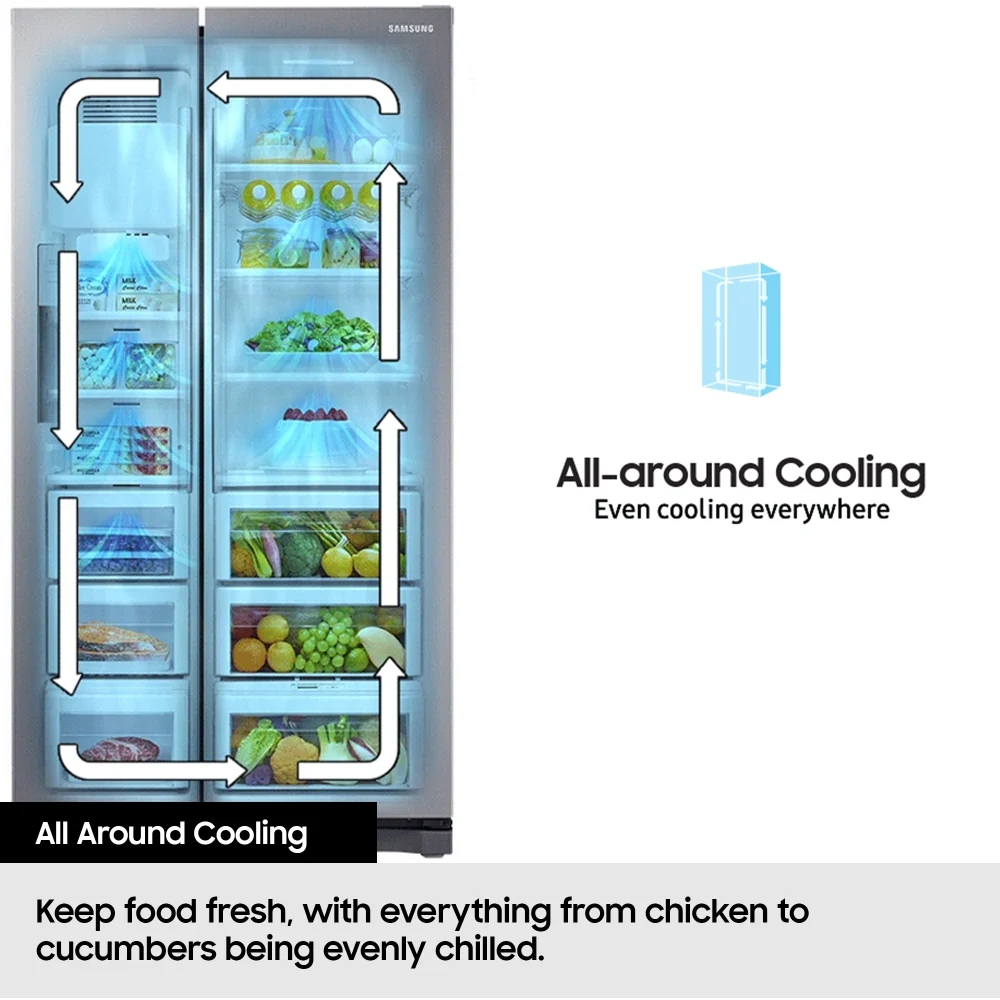 Samsung RS70F65KETEU Series 6 Bespoke AI SpaceMax 640L American Style Smart Fridge Freezer - Silver - Image 7