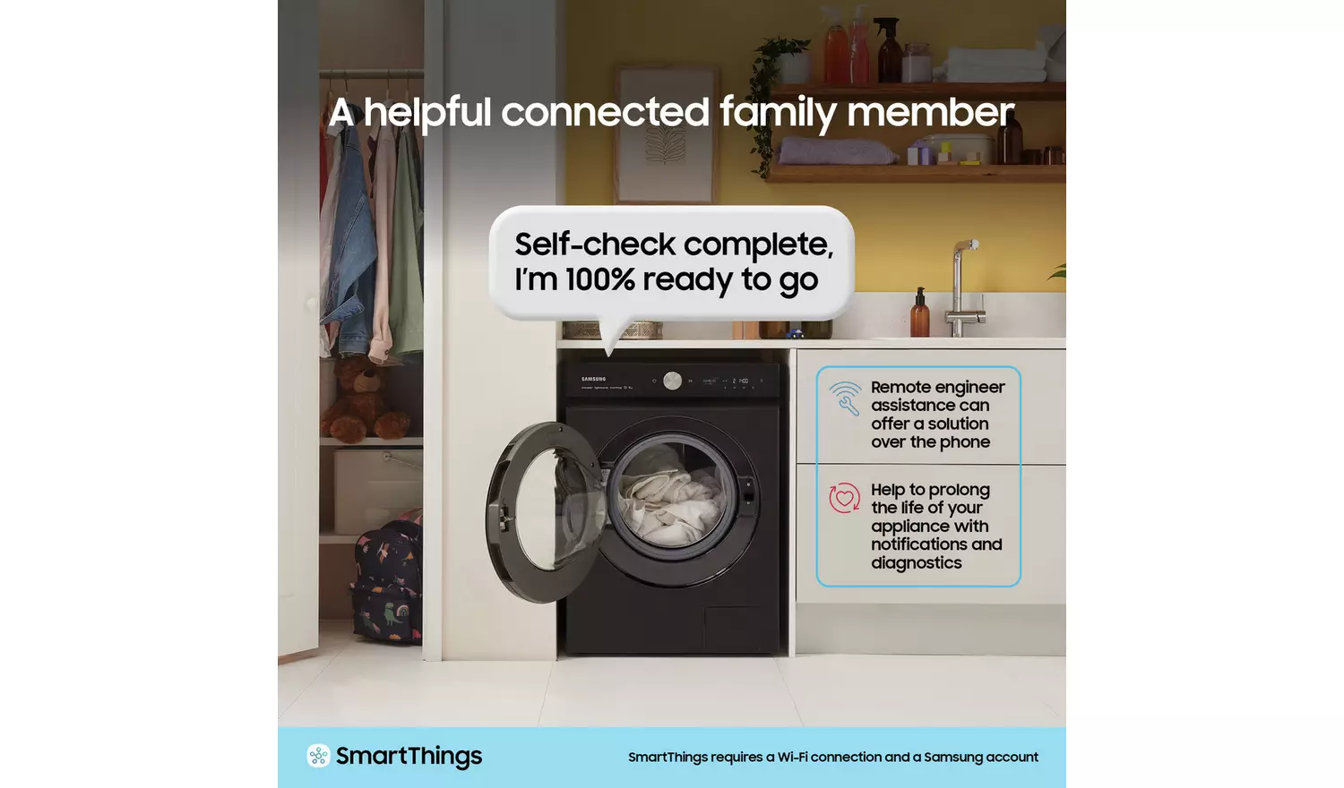 Samsung Series 5 DV90CGC0A0ABEU with OptimalDry 9 kg Heat Pump Tumble Dryer Black - Image 4