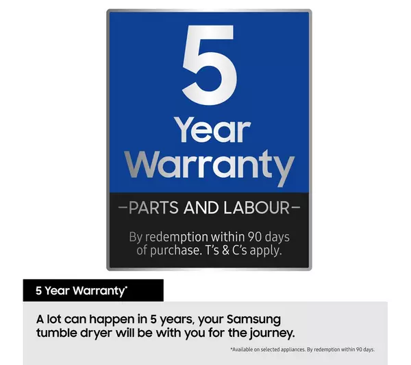 Samsung Series 5 DV90CGC0A0AEEU with OptimalDry 9 kg Heat Pump Tumble Dryer White - Image 11