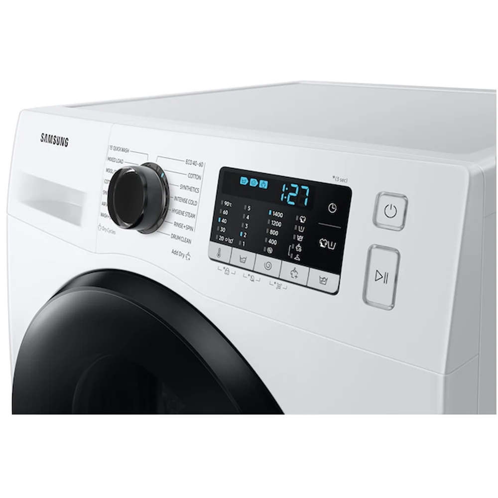 Samsung Series 5 WD80TA046BEEU Ecobubble AI Energy 8kg+5kg 1400 Spin Washer Dryer White - Image 6