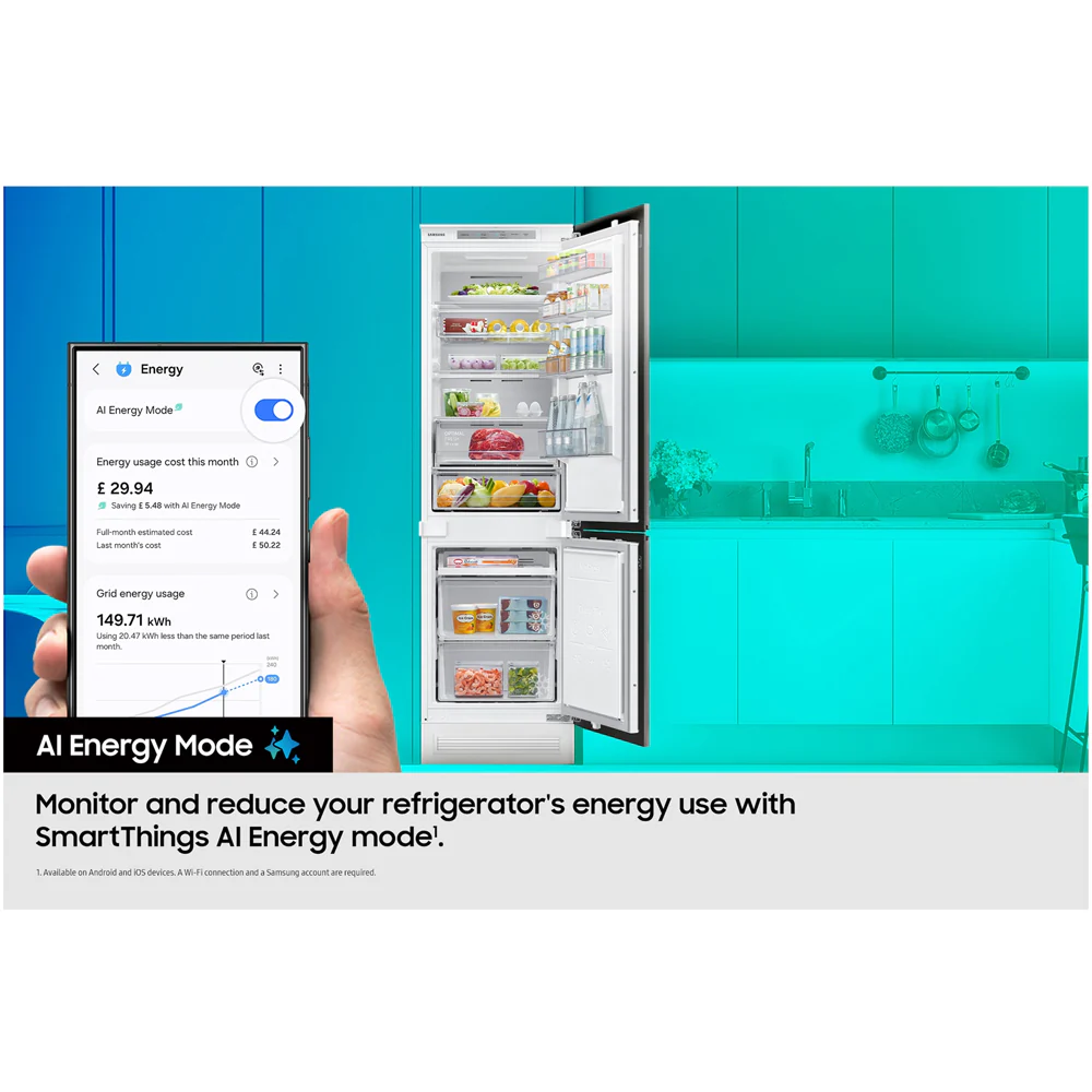 Samsung Series 6 BRB70F26DES0EU SpaceMax 267L Integrated Frost Free Fridge Freezer White - Image 8