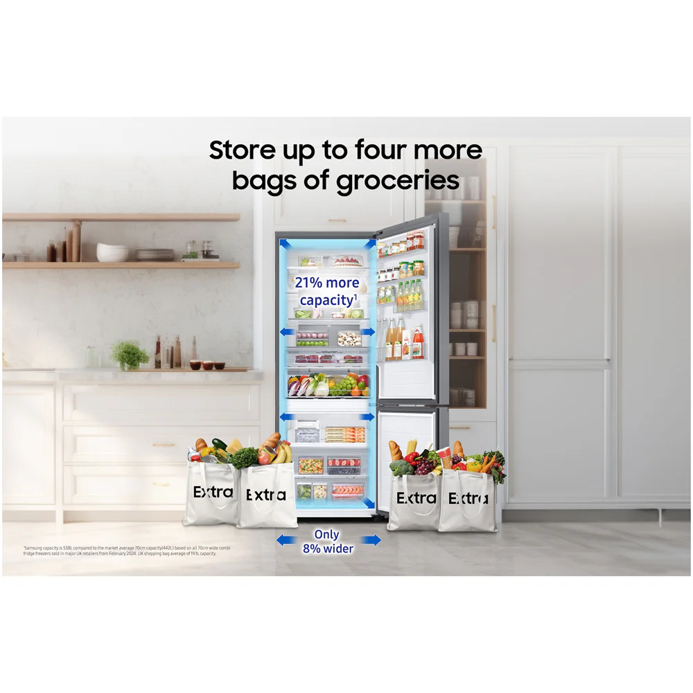 Samsung Series 6 RB34C600ESAEU SpaceMax 344L Frost Free Smart Fridge Freezer Silver - Image 4