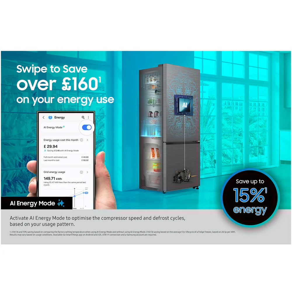 Samsung Series 6 RB34C600ESAEU SpaceMax 344L Frost Free Smart Fridge Freezer Silver - Image 5