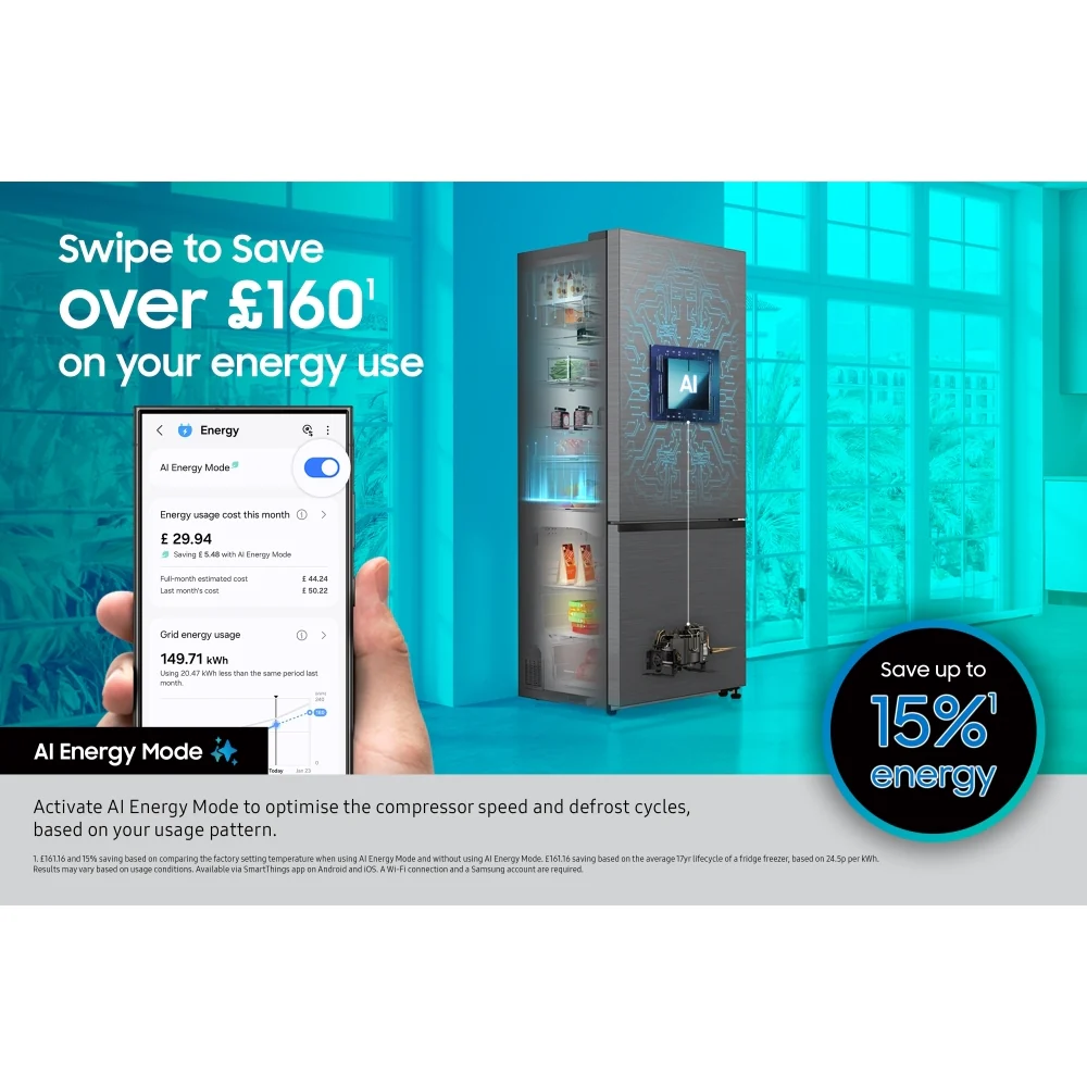 Samsung Series 7 SpaceMax RB34C632ESA/EU Smart 341L Fridge Freezer Silver - Clearance - Image 6