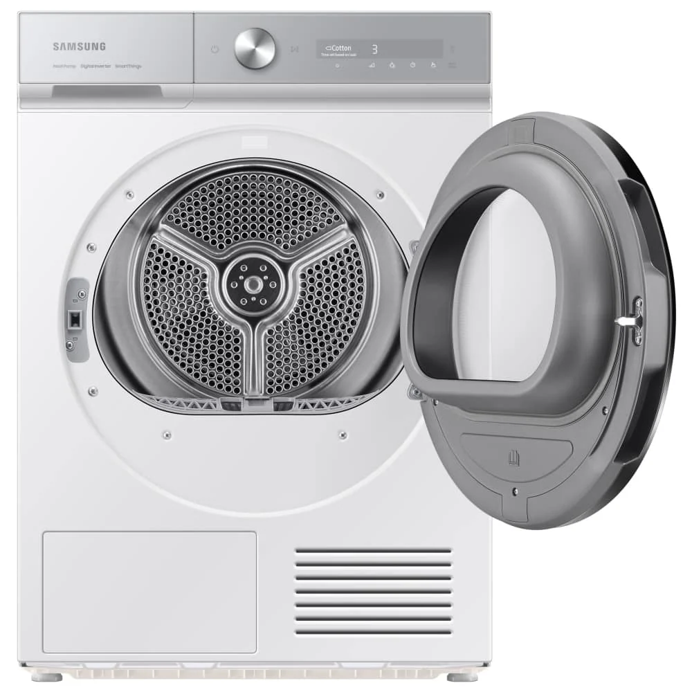 Samsung Series 8 DV90BB9445GHS1 with Optimal Dry 9kg Heat Pump Tumble Dryer White - Image 2