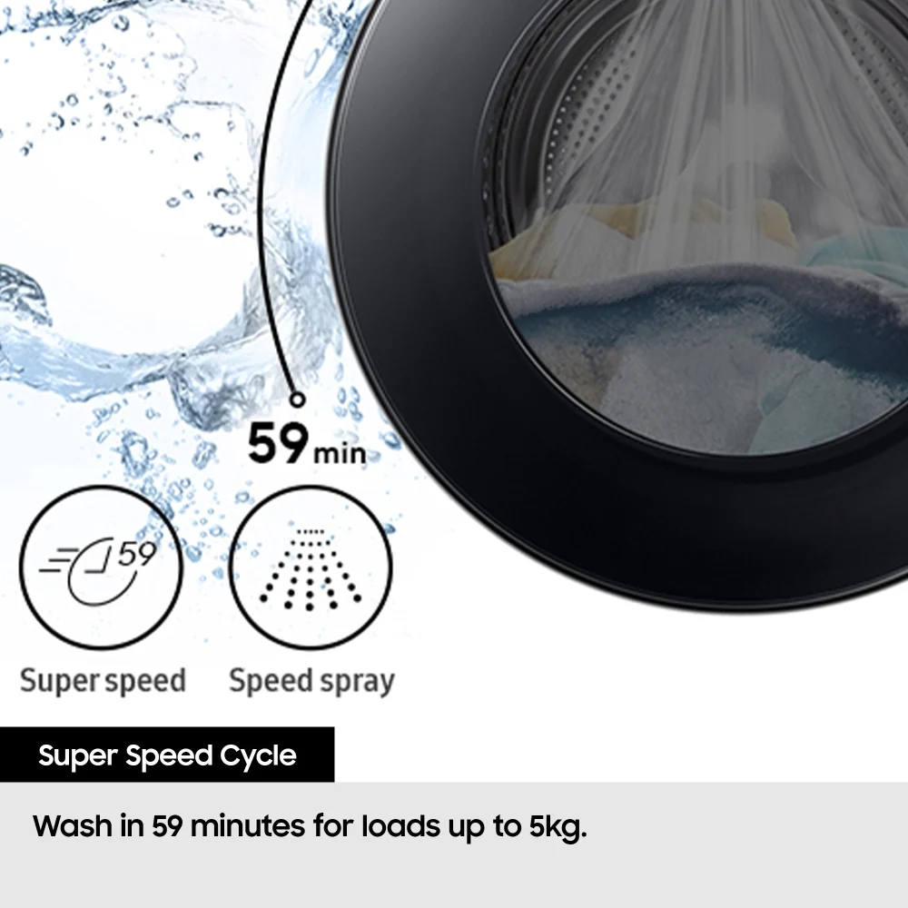 Samsung WW11DG6B25LBU1 11kg 1400 Spin Washing Machine Black - A Rated - Image 6