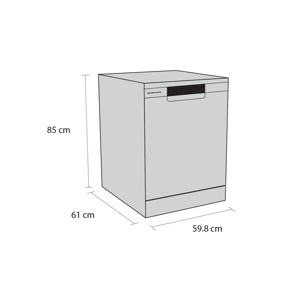 Schonhaus DWSF0115FSBG Freestanding Full Size Dishwasher Graphite with 15 Place Settings - Image 8