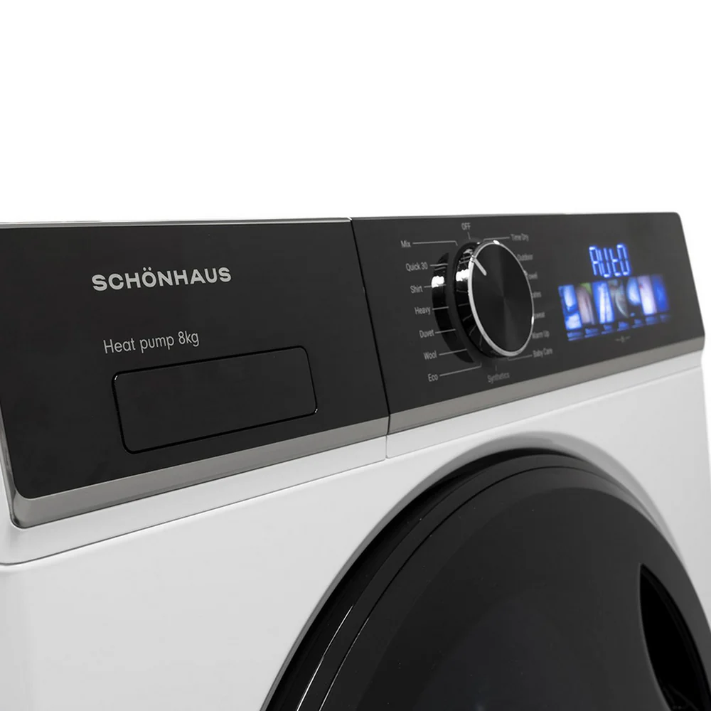 Schonhaus TDSHF018A3W 8kg Heat Pump Tumble Dryer White - Image 7