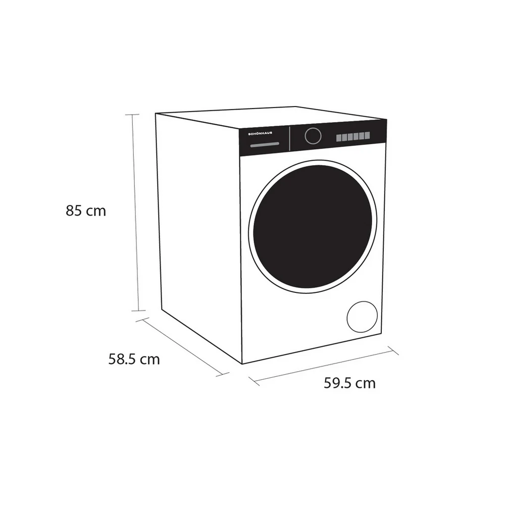 Schonhaus WMSF011014AW 10kg 1400 Spin Freestanding Washing Machine White - Image 8