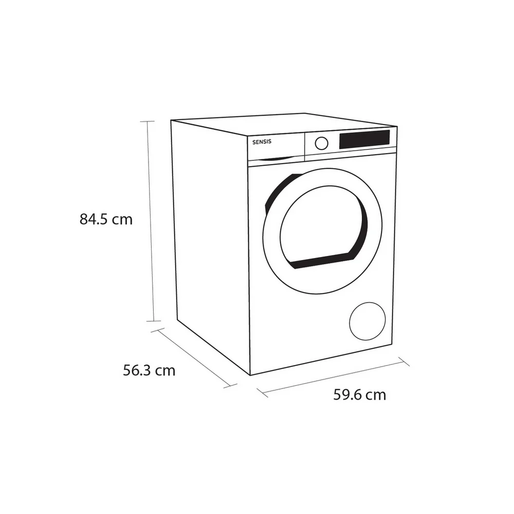 Sensis TDHF018A2W 8kg Heat Pump Tumble Dryer White - Image 7