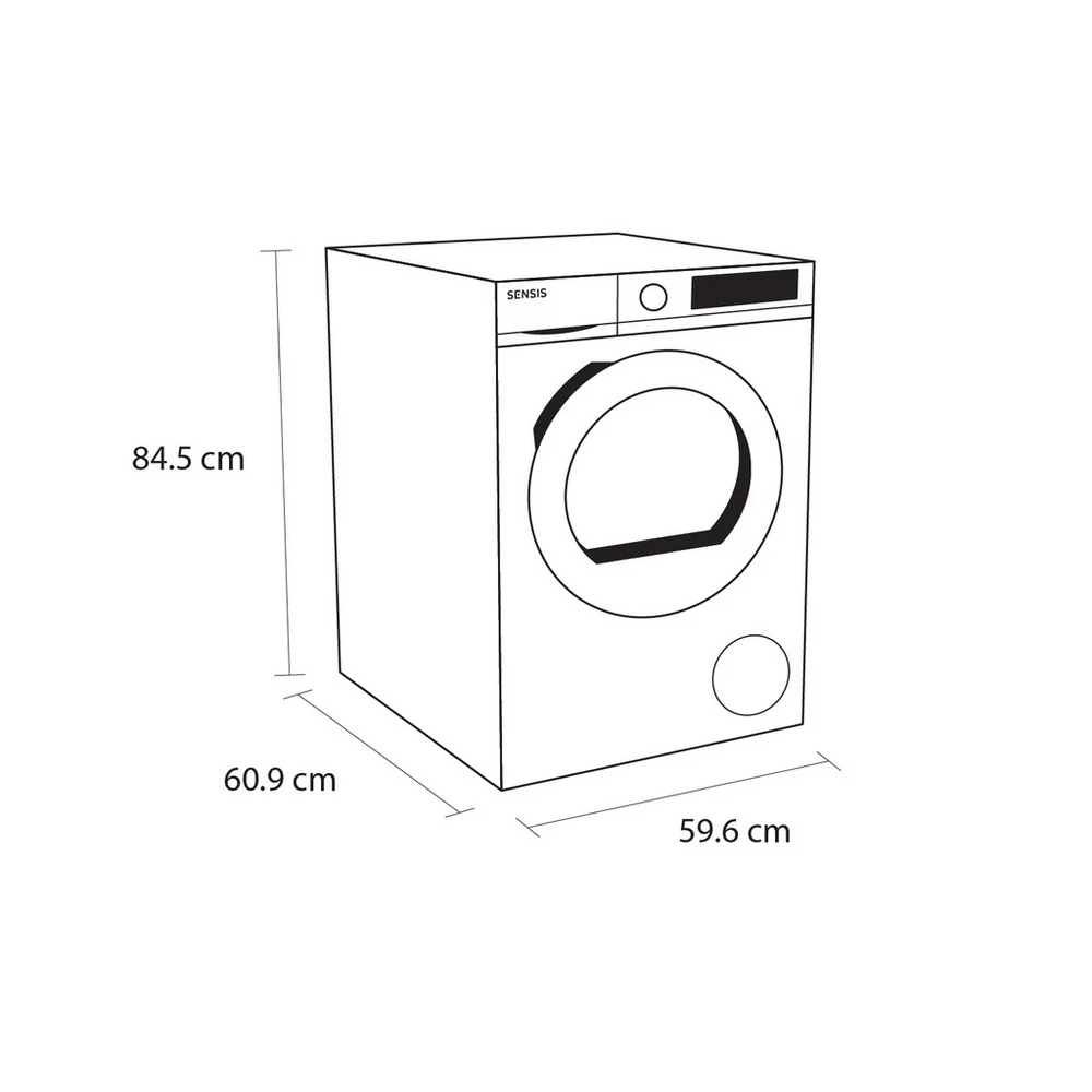 Sensis TDHF019A2W 9kg Heat Pump Tumble Dryer White - Image 7