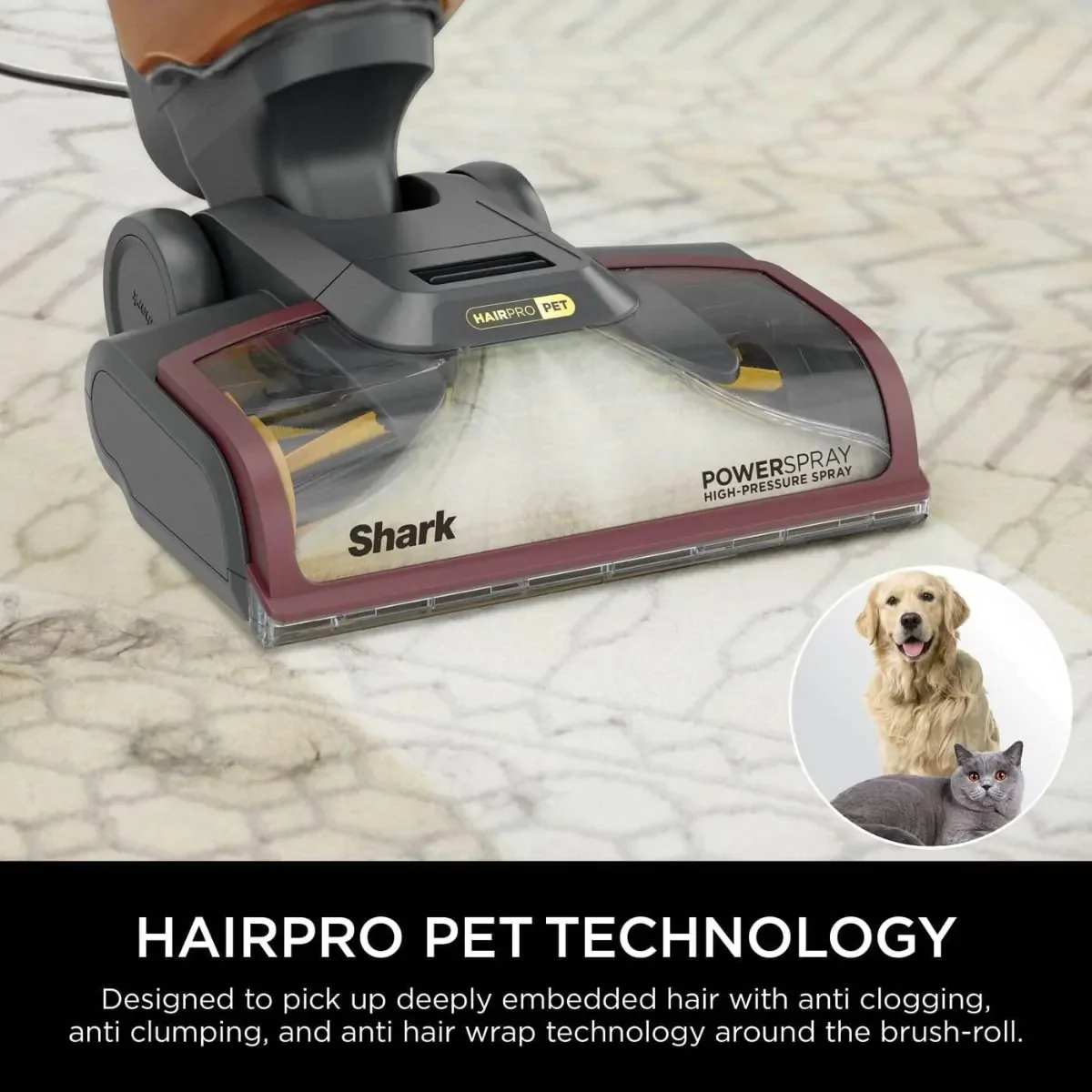 Shark CarpetXpert HairPro Pet Deep Carpet Cleaner EX220UK Grey Burgundy - Image 3