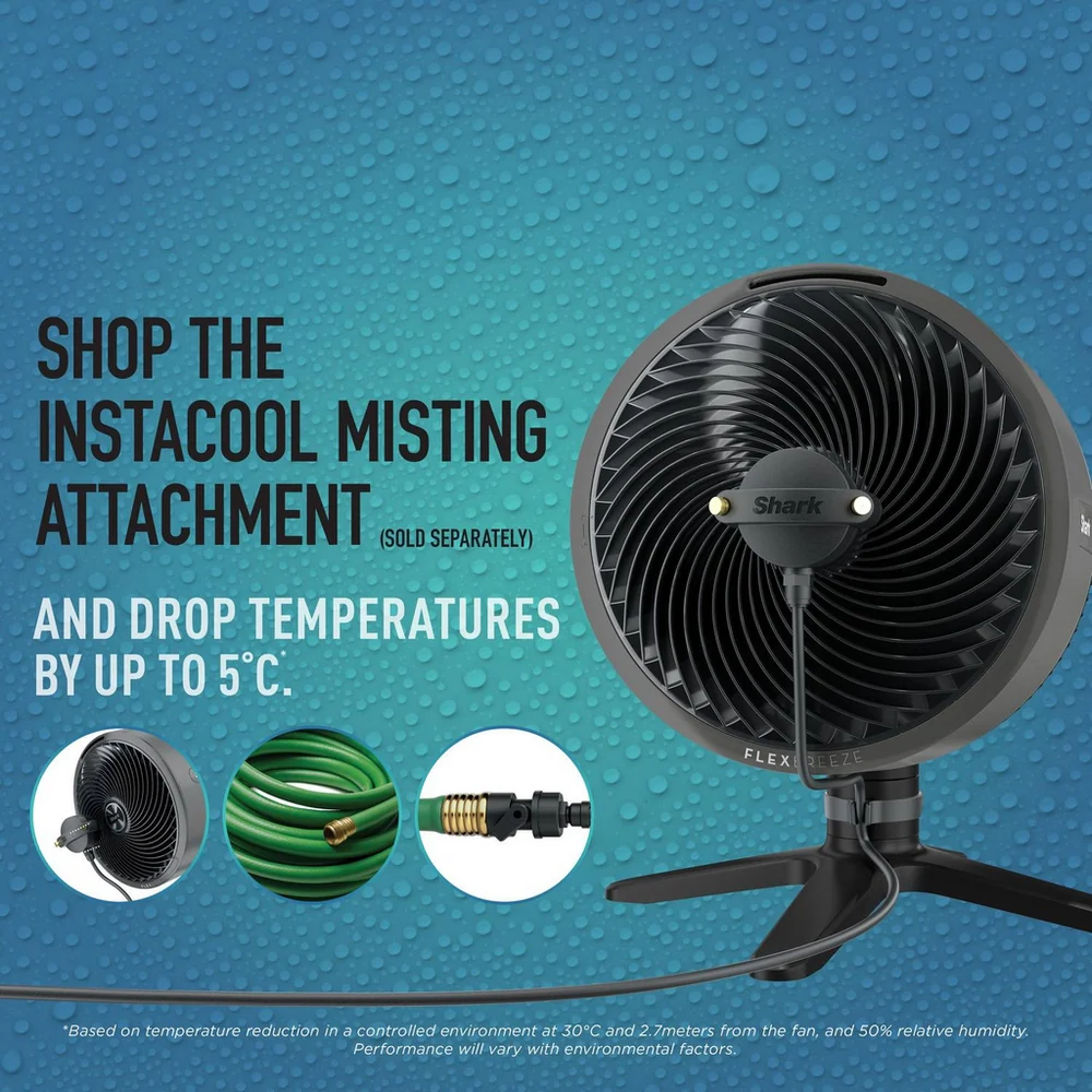 Shark FA150UK FlexBreeze TableMate Indoor to Outdoor High Velocity Tabletop Fan - Winter Fog - Image 10