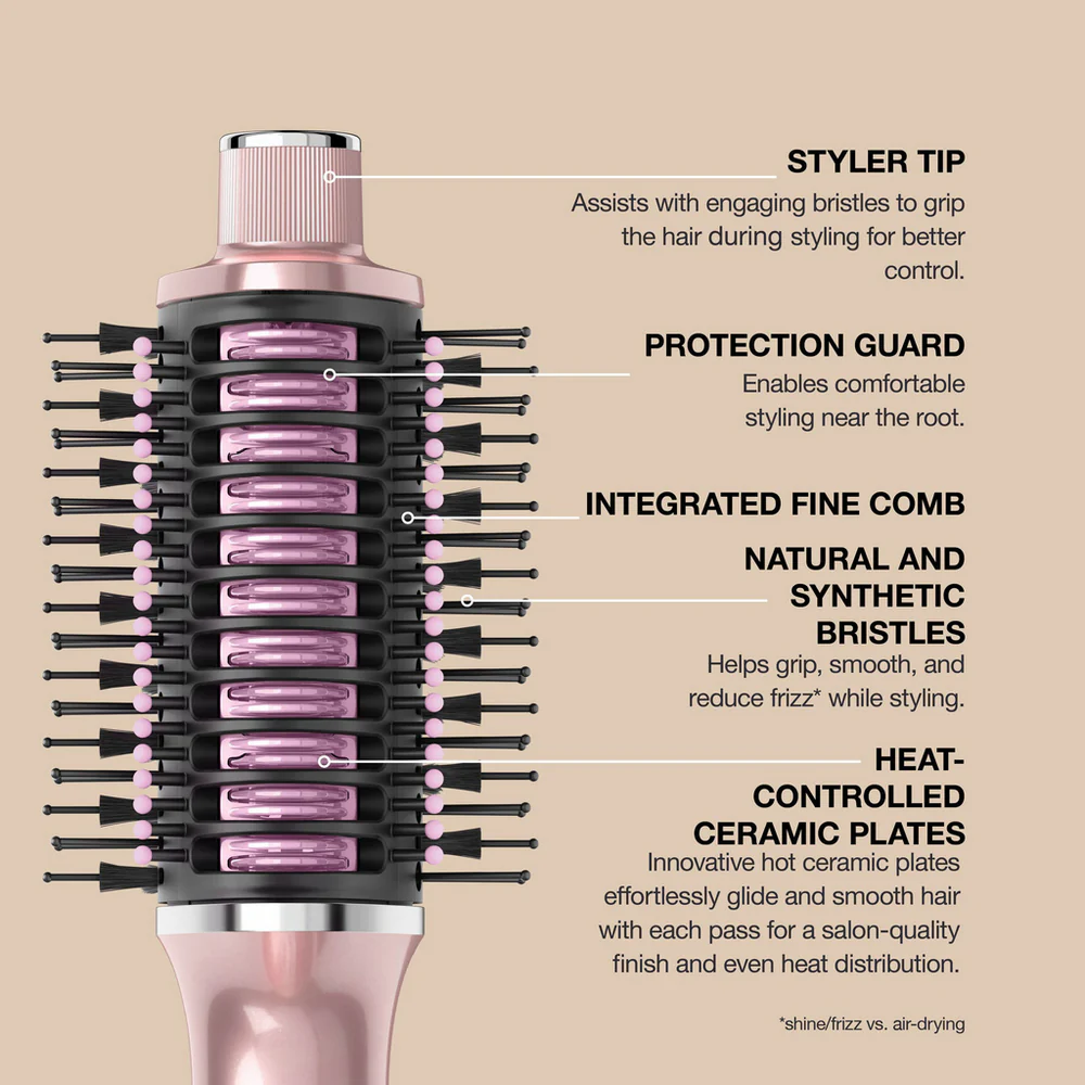 Shark Glossi HT302UKPK 2-in-1 Hot Brush and Air Glosser Brush Lychee - Image 12