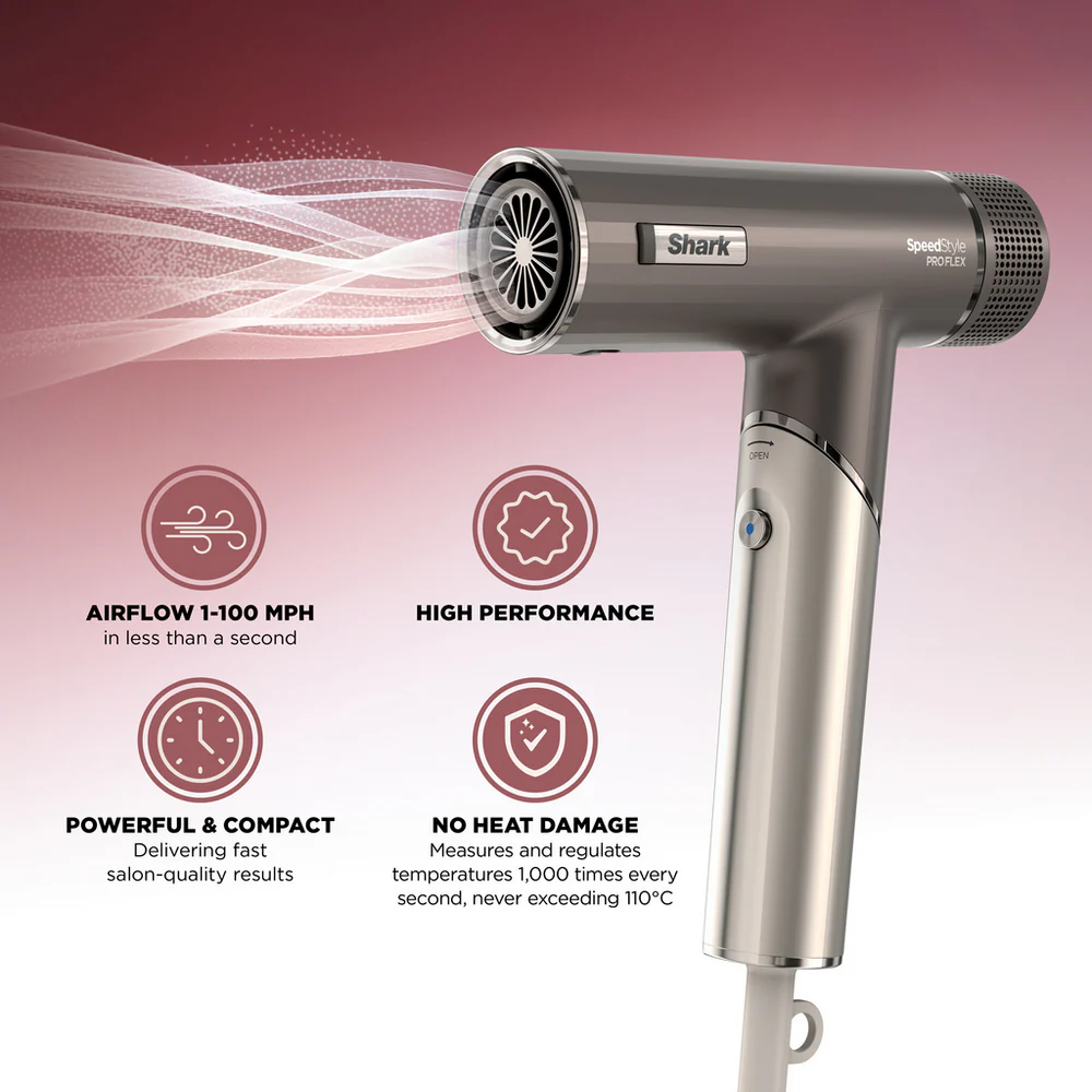 Shark SpeedStyle Pro HD542UK FLEX 4-in-1 High-Velocity Hair Dryer System Mocha Silver - Image 2