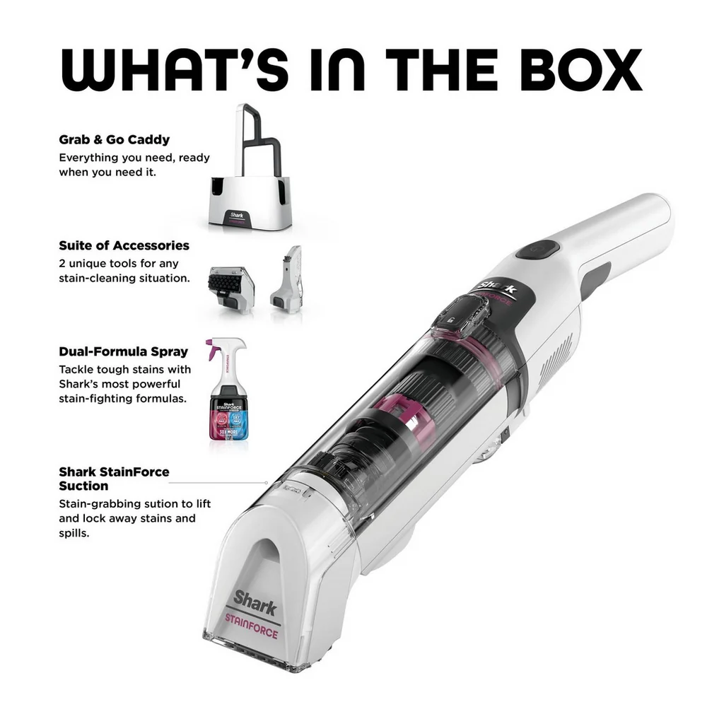 Shark StainForce Cordless Stain-Destroying Spot Cleaner HX100UKT - White - Image 10