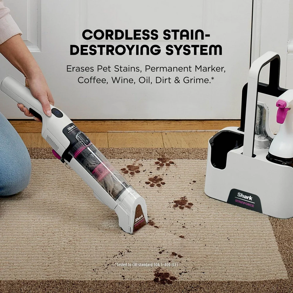 Shark StainForce Cordless Stain-Destroying Spot Cleaner HX100UKT - White - Image 2