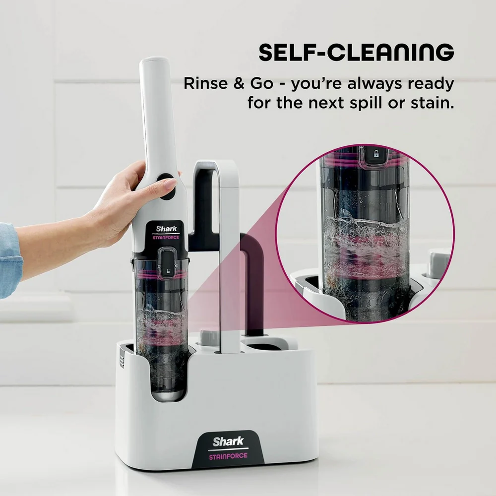 Shark StainForce Cordless Stain-Destroying Spot Cleaner HX100UKT - White - Image 8
