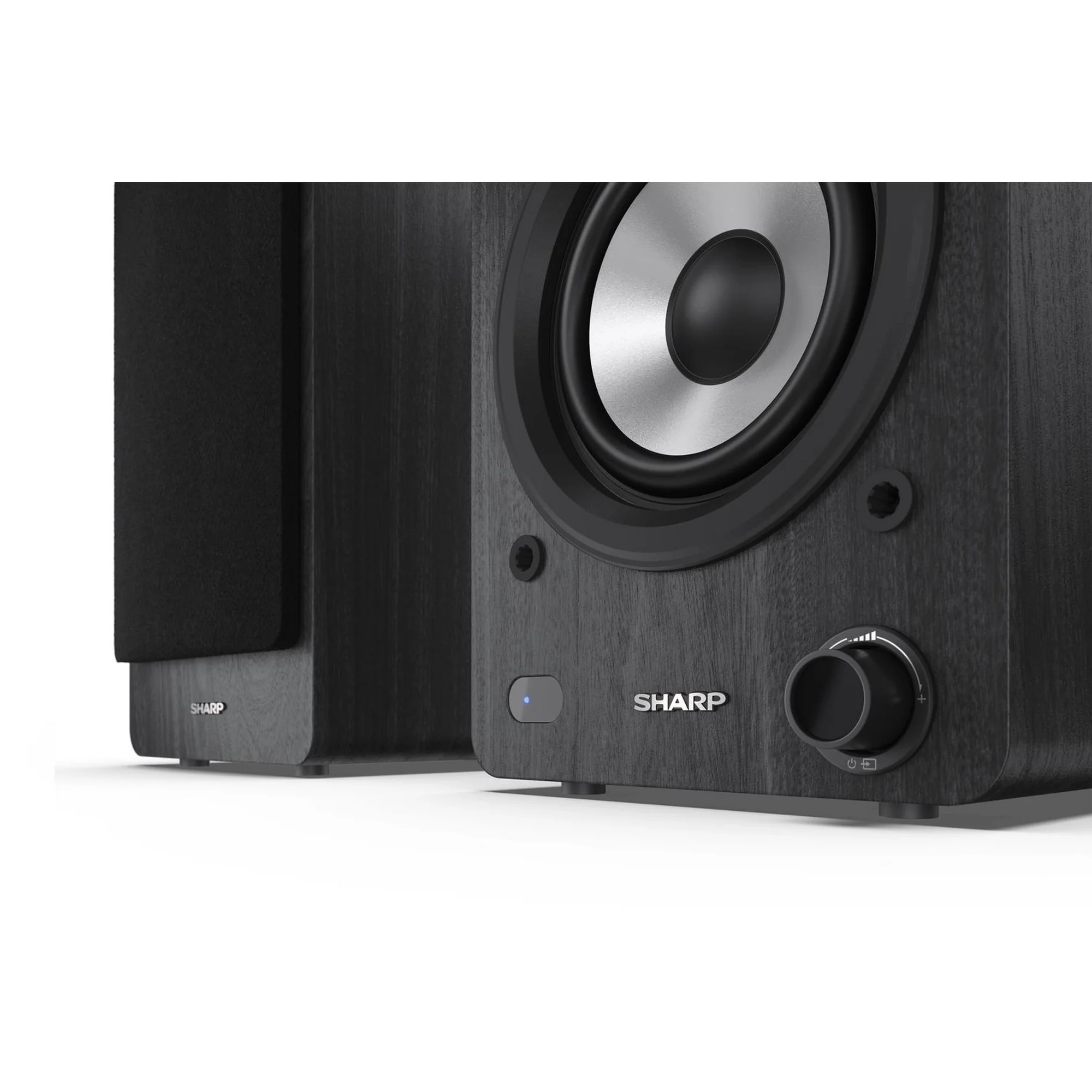 Sharp CP-SS30 BK Bluetooth 2-way Active Bookshelf Speakers Pair Black - Clearance - Image 2