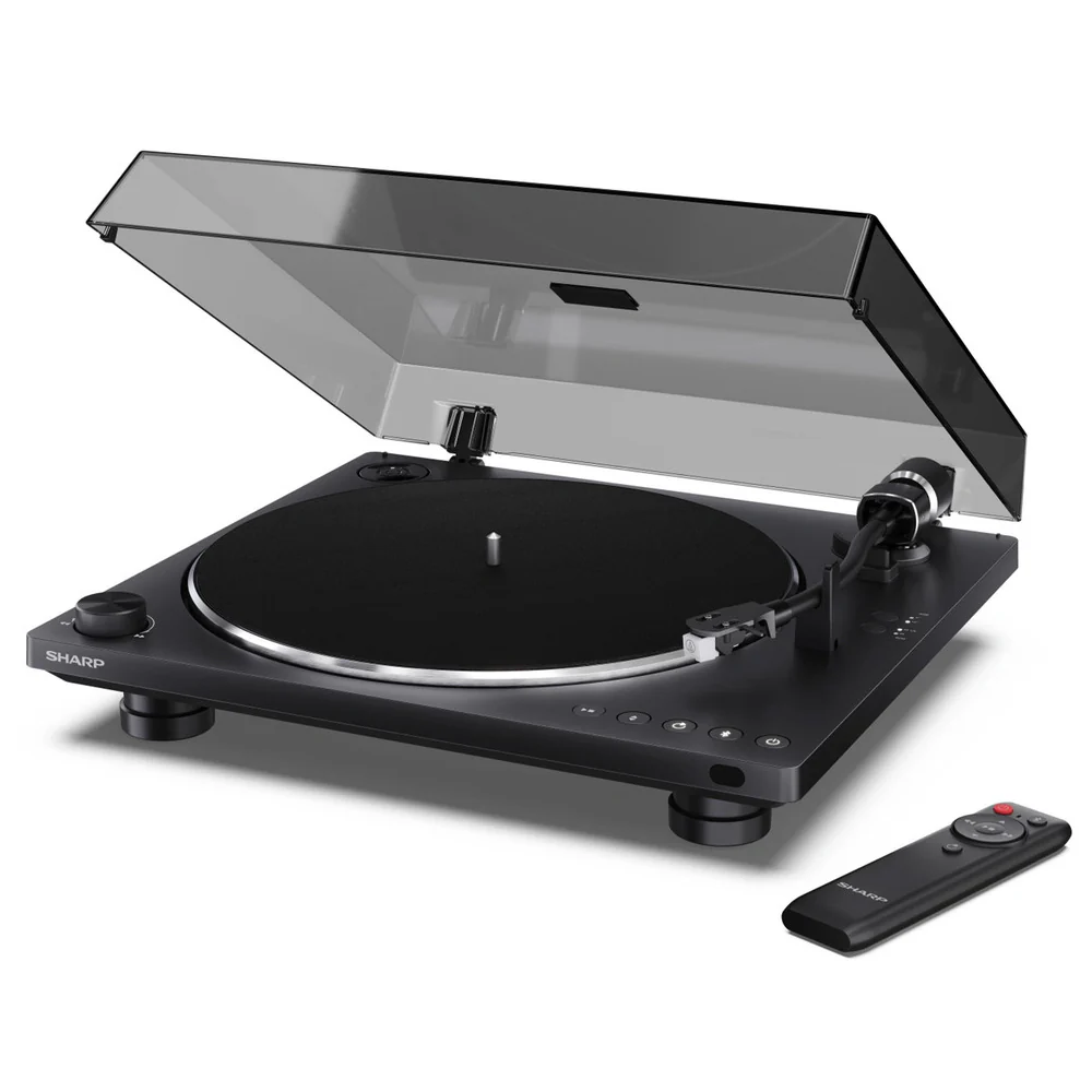 Sharp RP-TT100 Fully Automatic Bluetooth Turntable with CP-SS30 BK Active Bookshelf Speakers Pair - Black - Image 2