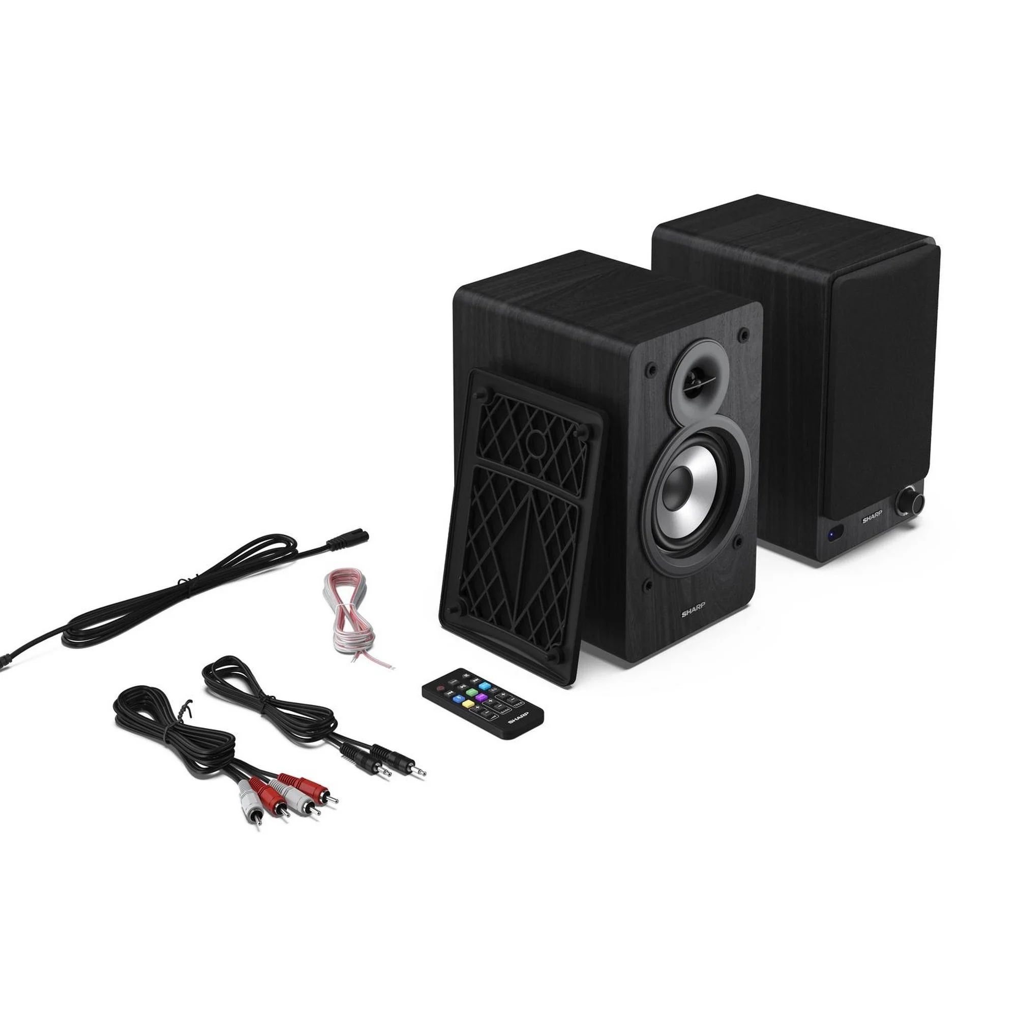 Sharp RP-TT100 Fully Automatic Bluetooth Turntable with CP-SS30 BK Active Bookshelf Speakers Pair - Black - Image 7
