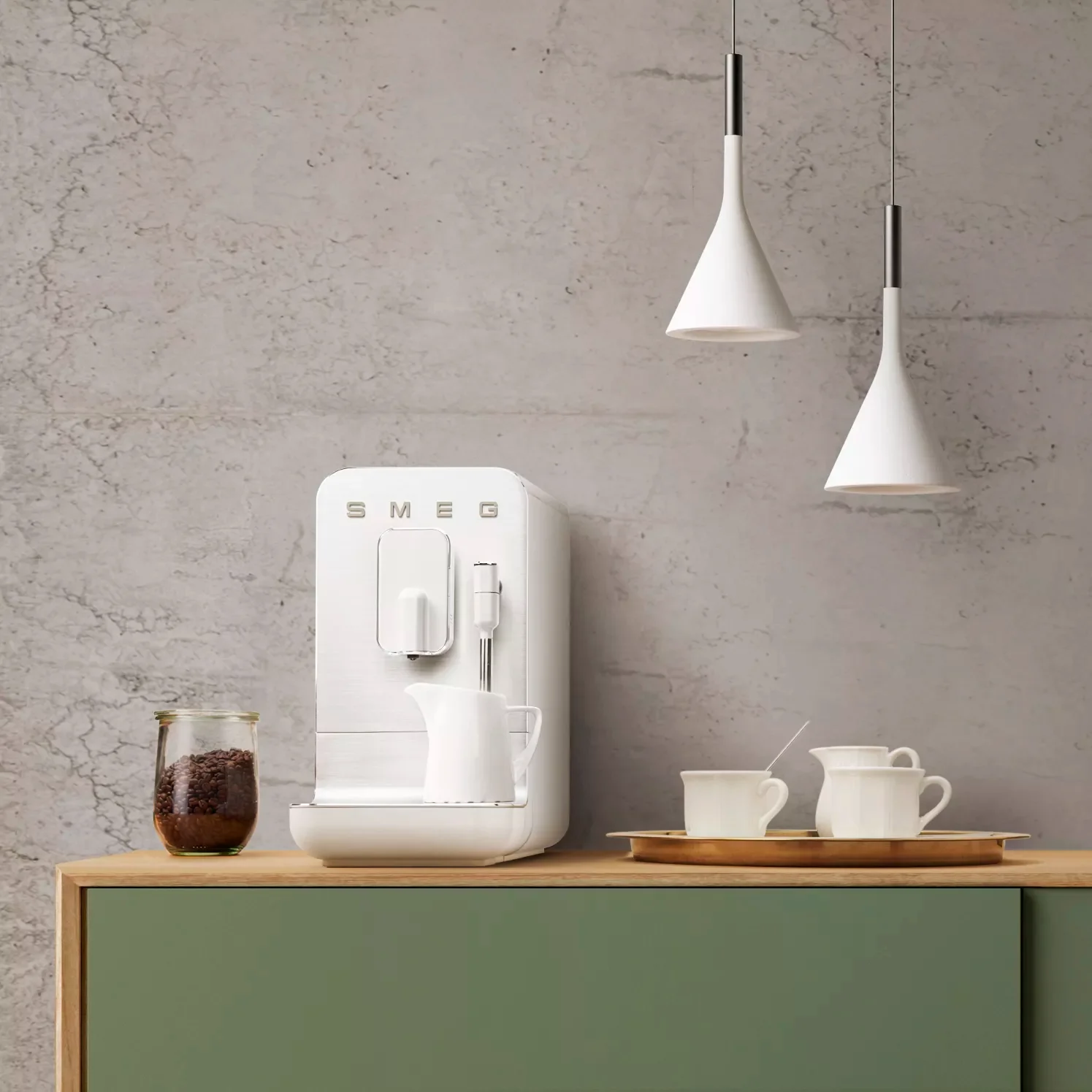 Smeg BCC12WHMUK Retro Bean to Cup Espresso Coffee Machine Matt White - Image 9