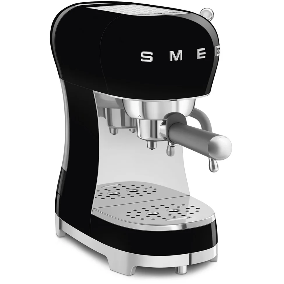 Smeg ECF02BLUK 50s Retro Style Espresso Coffee Machine with Steam Wand Black - Image 3