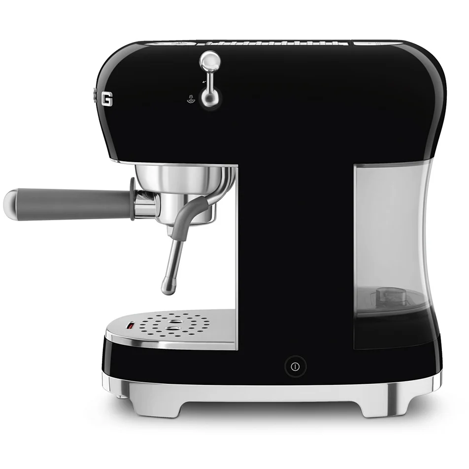 Smeg ECF02BLUK 50s Retro Style Espresso Coffee Machine with Steam Wand Black - Image 5