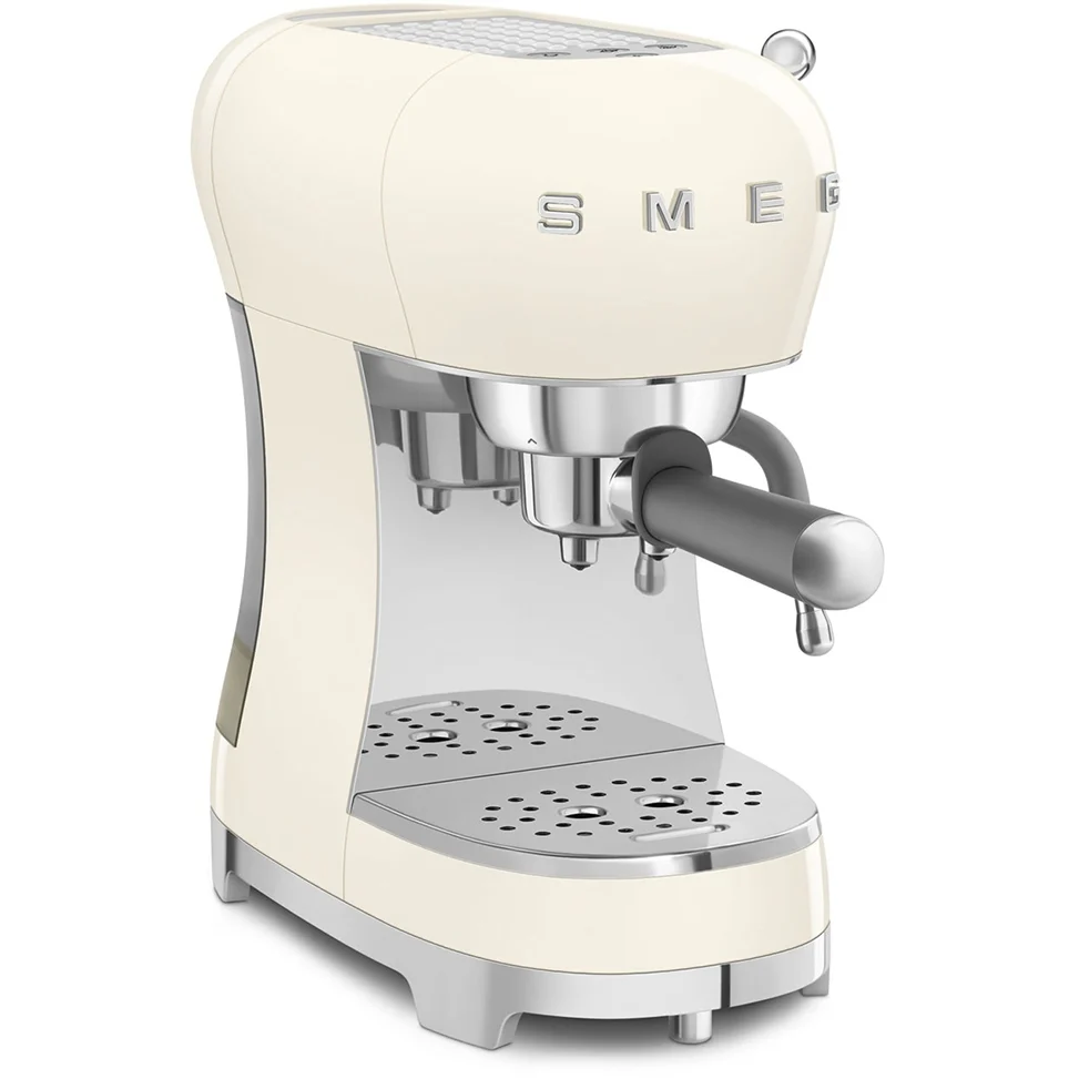 Smeg ECF02CRUK 50s Retro Style Espresso Coffee Machine with Steam Wand Cream - Image 3