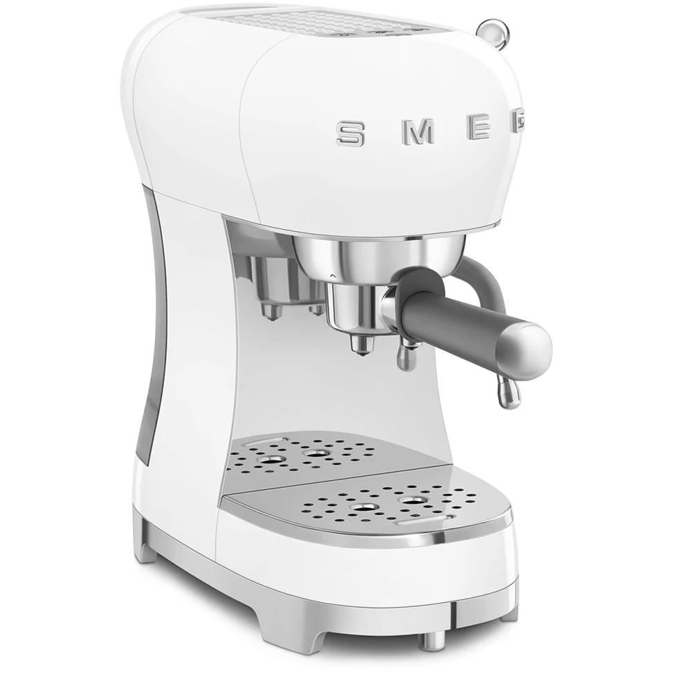 Smeg ECF02WHUK 50s Retro Style Espresso Coffee Machine with Steam Wand White - Image 3