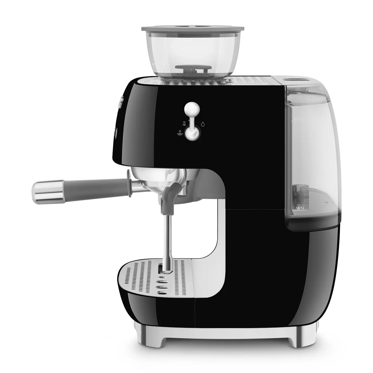 Smeg EGF03BLUK Retro Espresso Coffee Machine with Grinder in Black - Image 4