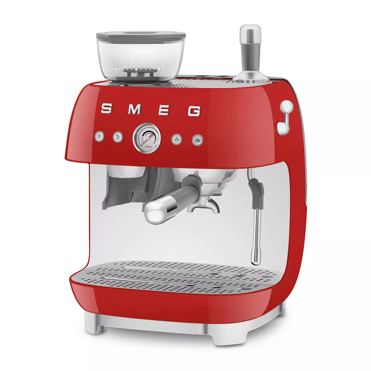 Smeg EGF03RDUK Retro Espresso Coffee Machine with Grinder in Red - Image 2