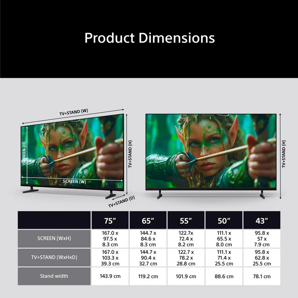 Sony K50S25M2PB 50 Inch BRAVIA 2 II Direct LED 4K Ultra HD HDR Smart Google TV 2026 - Image 5