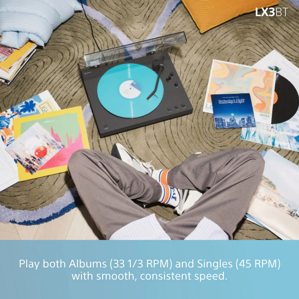 Sony PSLX3BT.CEK Belt Drive Wireless Bluetooth Turntable with Auto Playback Dark Grey - Image 6