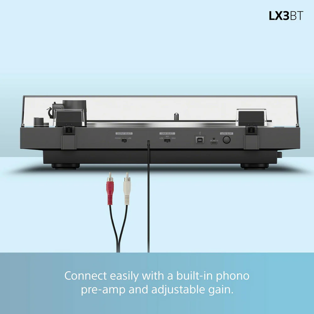 Sony PSLX3BT.CEK Belt Drive Wireless Bluetooth Turntable with Auto Playback Dark Grey - Image 7