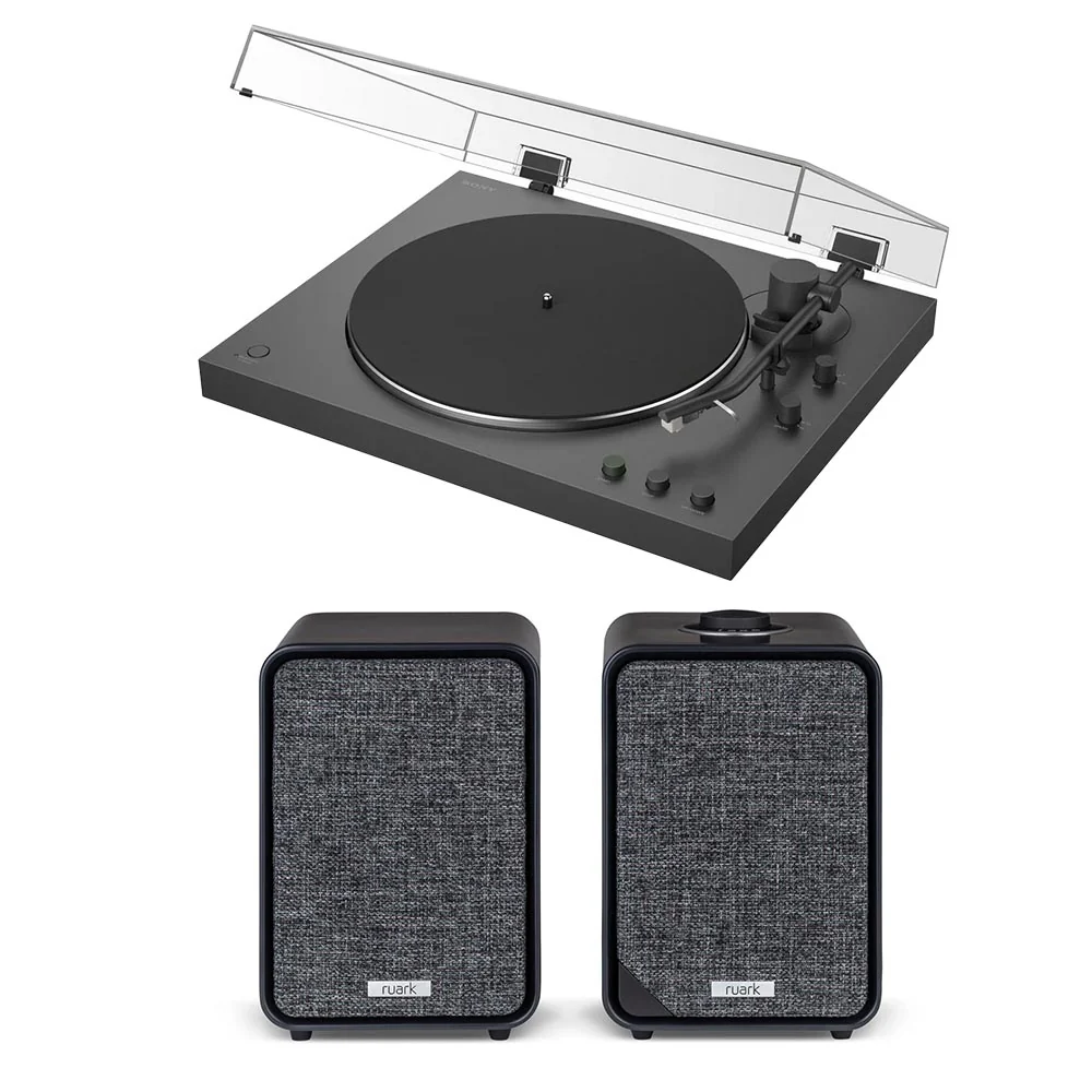 Sony PSLX3BT Fully Automatic Bluetooth Turntable With Ruark MR1 MK3 Active Bluetooth Speakers Pair Hi-Fi System