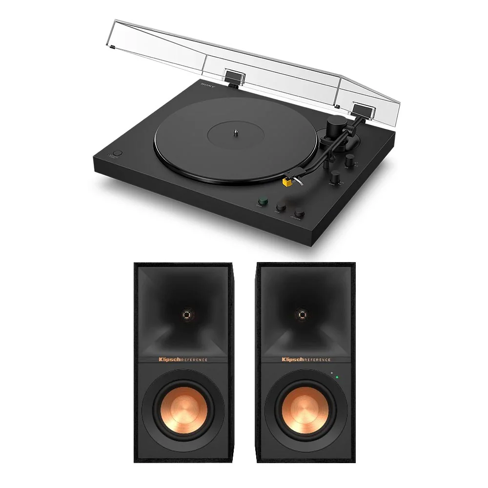 Sony PSLX5BT Fully Automatic Bluetooth Turntable With Klipsch R-40PM Powerd Bluetooth Speakers Hi-Fi Package