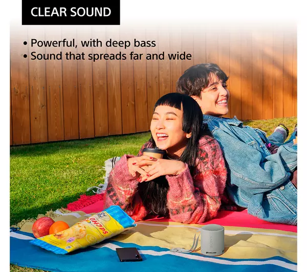 Sony SRS-XB100 Portable Bluetooth Speaker Light Grey - Image 3