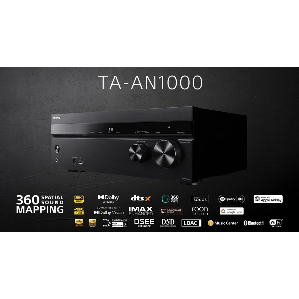 Sony TA-AN1000 7.2 Ch 8K Dolby Atmos AV Amplifier with Wharfedale DX3 HCP 7.1 Black Speaker Package - Image 4